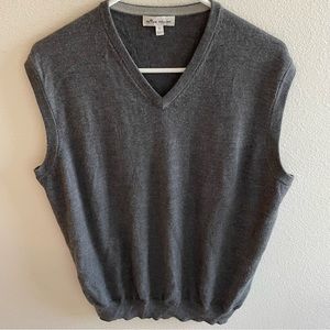Peter Millar Wool silk blend Vest sz L gray classic